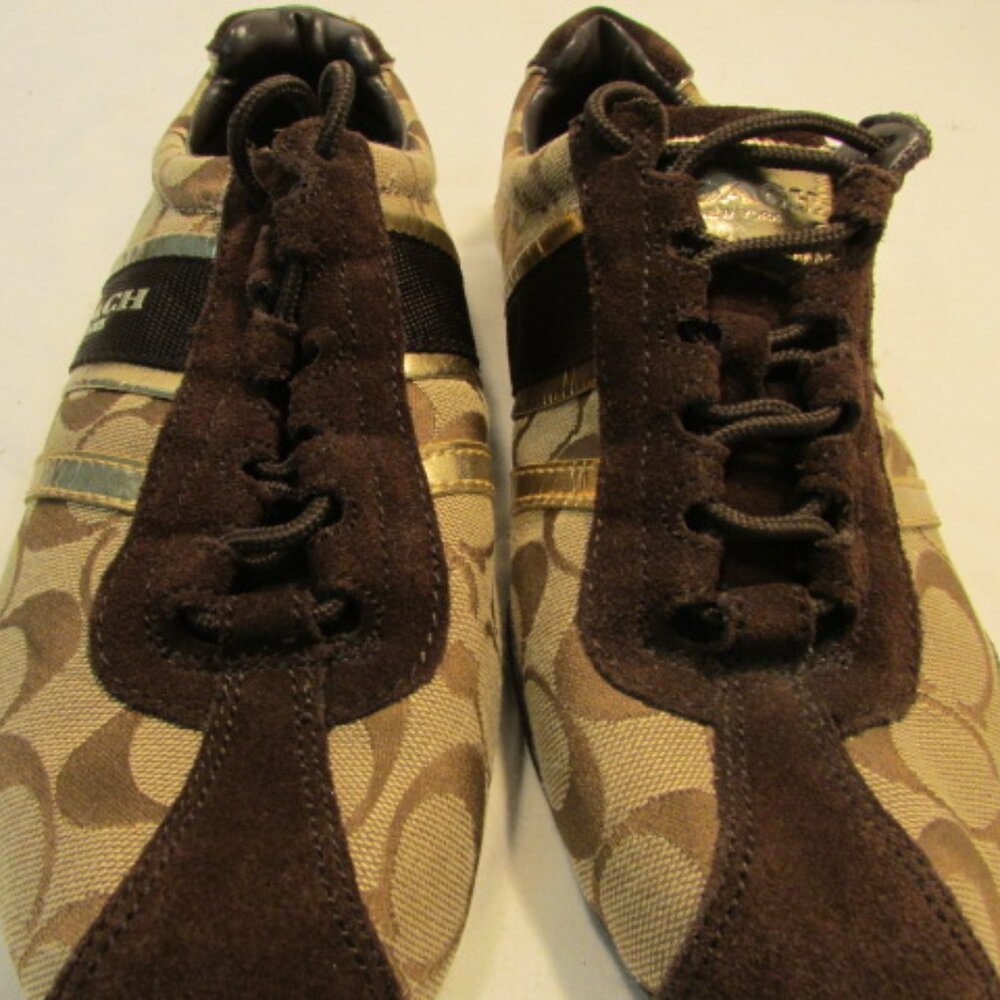 Coach Remonna Brown & Tan Signature Canvas Fashion Sneakers - Picture 4 of 15